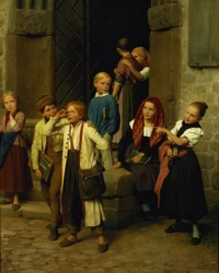 Schoolchildren Watching a Boy Cry, 1861
